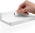 Set 2 rafturi de perete, Songmics, 80 x 10 x 5/2 cm, MDF lucios, alb