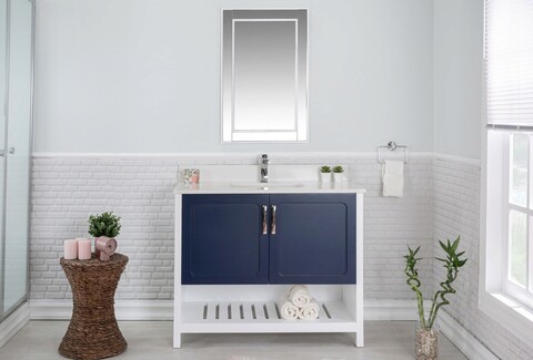 Set mobilier de baie (2 piese), jussara, yampa 42, albastru inchis