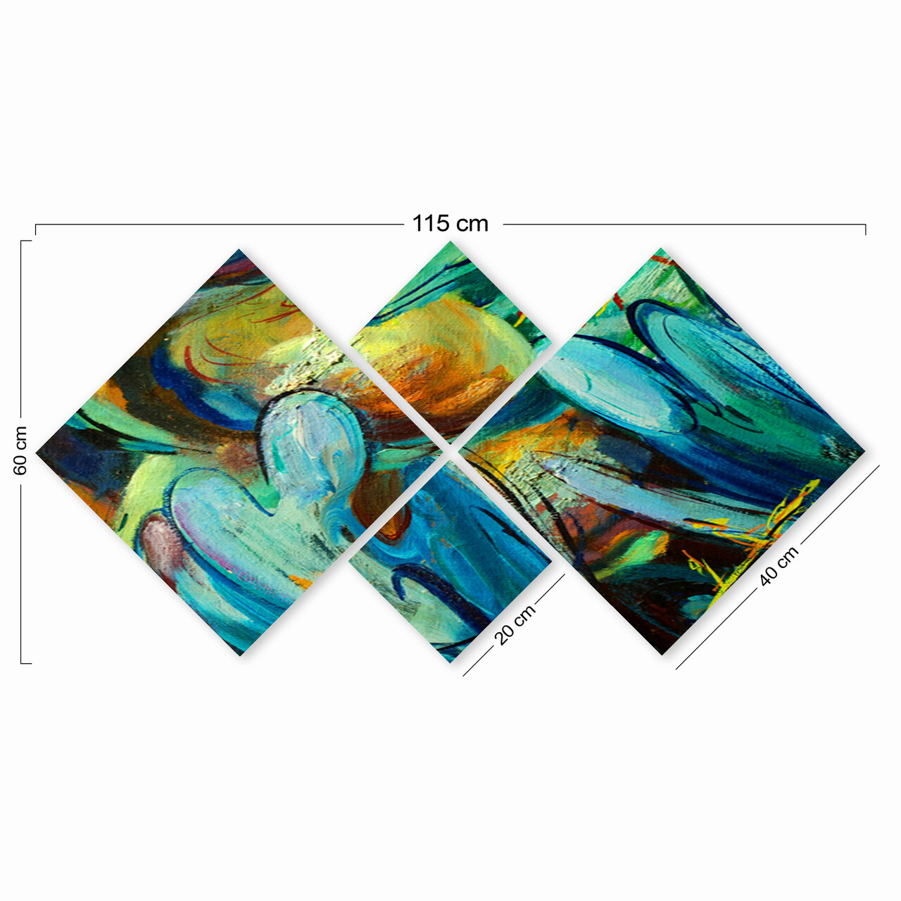 Set 4 tablouri decorative, 4MDF119511946, MDF, Imprimat UV, Multicolor