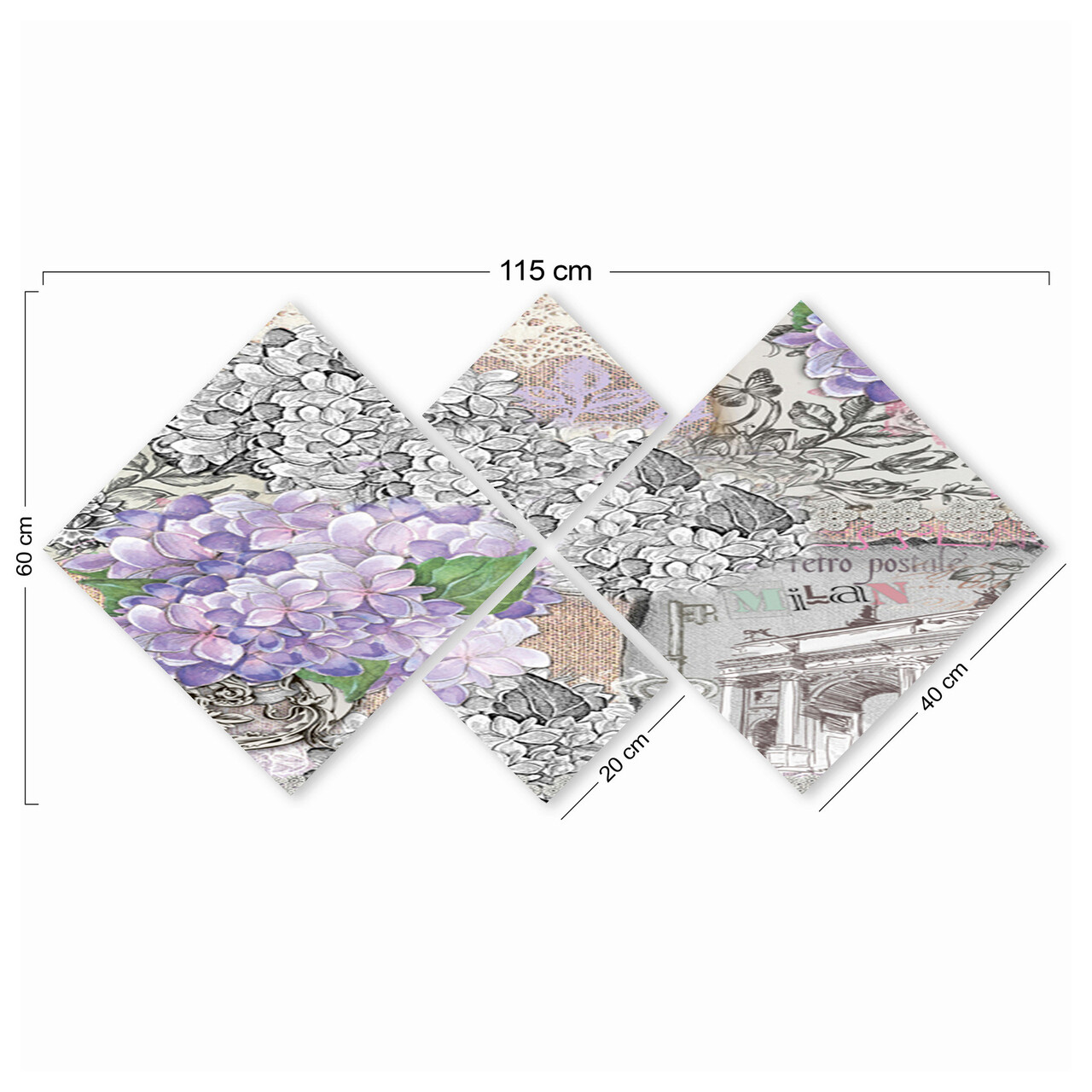 Set 4 tablouri decorative, 4MDF220108534, MDF, Imprimat UV, Multicolor