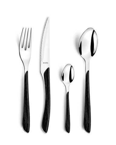 Poza Set tacamuri, 16 piese, Amefa, Eclat Nature, inox, negru