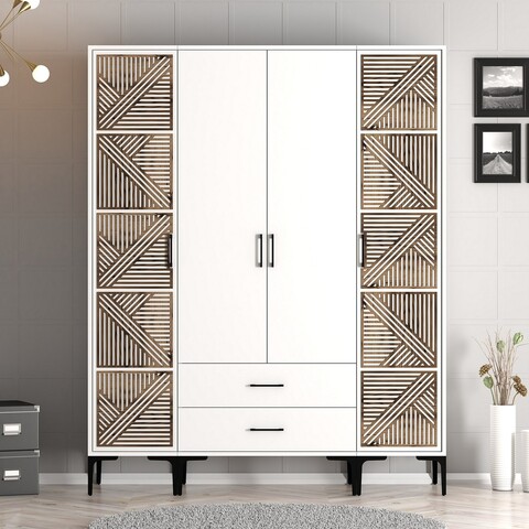 Dulap pentru haine, Hommy Craft, Kumsal PTP, 160x47.5x201.4 cm, PAL, Alb