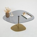 Masuta de cafea, Neostill, Soho, 85x40x67 cm, Sticla temperata, Gri inchis/Auriu