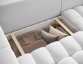 Coltar extensibil dreapta 4 locuri ELTAP, Bon-50, Bonett, 250x175x92 cm, lemn/poliester, gri deschis