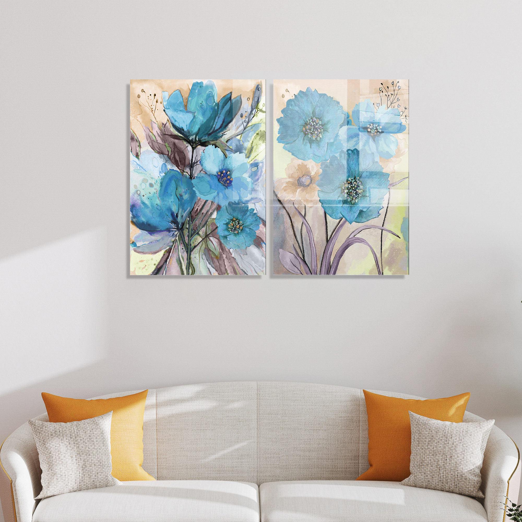 Tablou decorativ, 2053, Dimensiune: 70 x 100 cm (2 bucăți), Multicolor