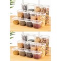 Set recipiente depozitare, Fremont, 964FRM5378, Plastic , Dimensiune: 10 x 10 x 9,5 cm/ 550 ml (8 bucăți), Alb