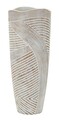 Vaza decorativa Wood Effect, Mauro Ferretti, 18x18x45 cm, polirasina, alb antic