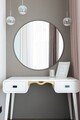 Oglinda decorativa, Mirrorland, Round, Oglindă indestructibilă cu obturator, Argintiu