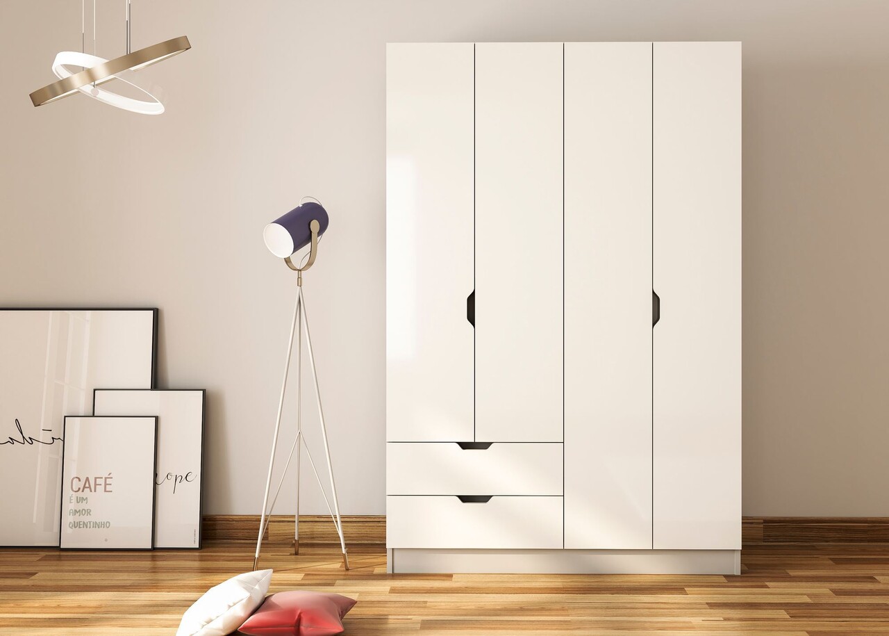 Dulap pentru haine, Rabi, Rb-156, 120x180x45 cm, Alb mat - 1 | YEO