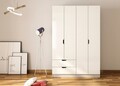 Dulap pentru haine, Rabi, Rb-156, 120x180x45 cm, Alb mat