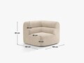Modul coltar, Neo, Micadoni Home, 100x100x83 cm, tesatura Boucle, maro