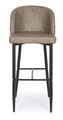 Scaun de bar Chris, Bizzotto, piele ecologica, 47x52x105 cm, grej