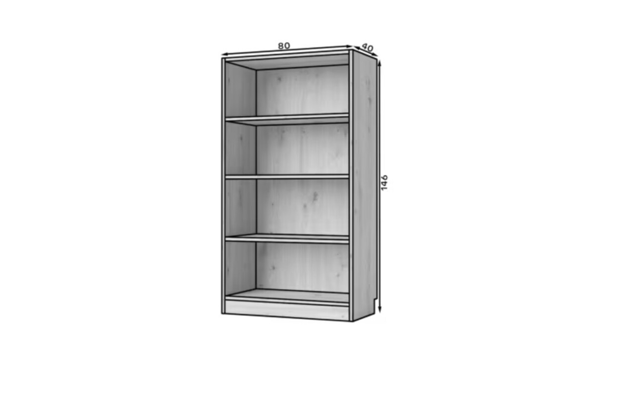 Raft de perete ELTAP, Pocett, 80x40x146 cm, PAL/PVC, alb