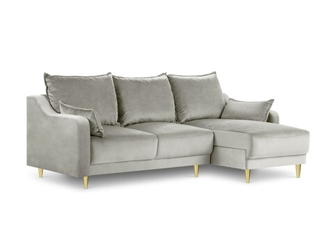 Coltar extensibil reversibil, Pansy, Mazzini Sofas, 4 locuri, cu lada de depozitare, 220x150x90 cm, catifea, bej