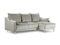 Coltar extensibil reversibil, Pansy, Mazzini Sofas, 4 locuri, cu lada de depozitare, 220x150x90 cm, catifea, bej