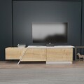 Comoda TV, Zena Home, Zonas, Stejar Safir / Alb
