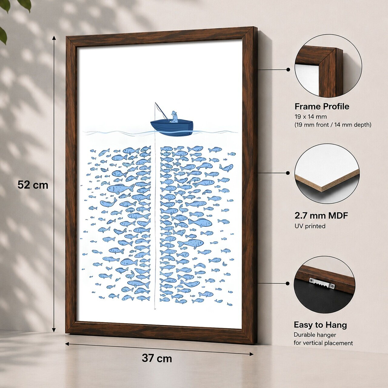 Tablou decorativ, 3752KACT-003, Fundal: 100% MDF (Grosime: 2,7 mm) Vopsire: Imprimare UV, Multicolor — imaginea 2