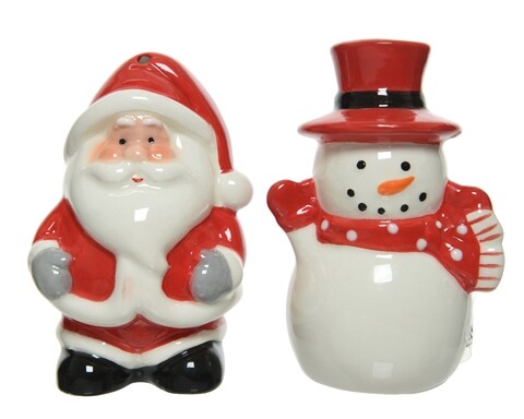 Set sare si piper Santa & Snowman, Decoris, ceramica, multicolor