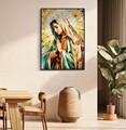 Tablou decorativ Madonna -A, Mauro Ferretti, 72x102 cm, lemn de pin/canvas pictat si lacuit, multicolor