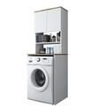 Dulap pentru masina de spalat, Wren, KD101 - 1950, 65 x 183.6 x 60 cm, pal melaminat, alb/nuc