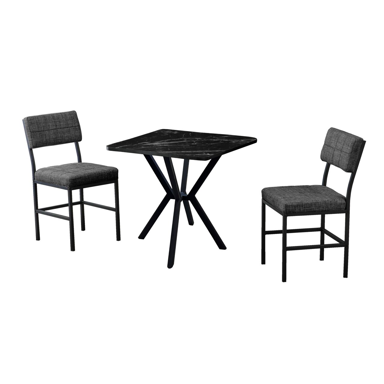 Set masa extensibila si scaune, 3 piese, Hanah Home, Dubai, Antracit / Negru - view 2
