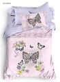 Lenjerie de pat pentru o persoana, 3 piese, The Club Cotton, Butterfly, bumbac ranforce, 145 TC, multicolor