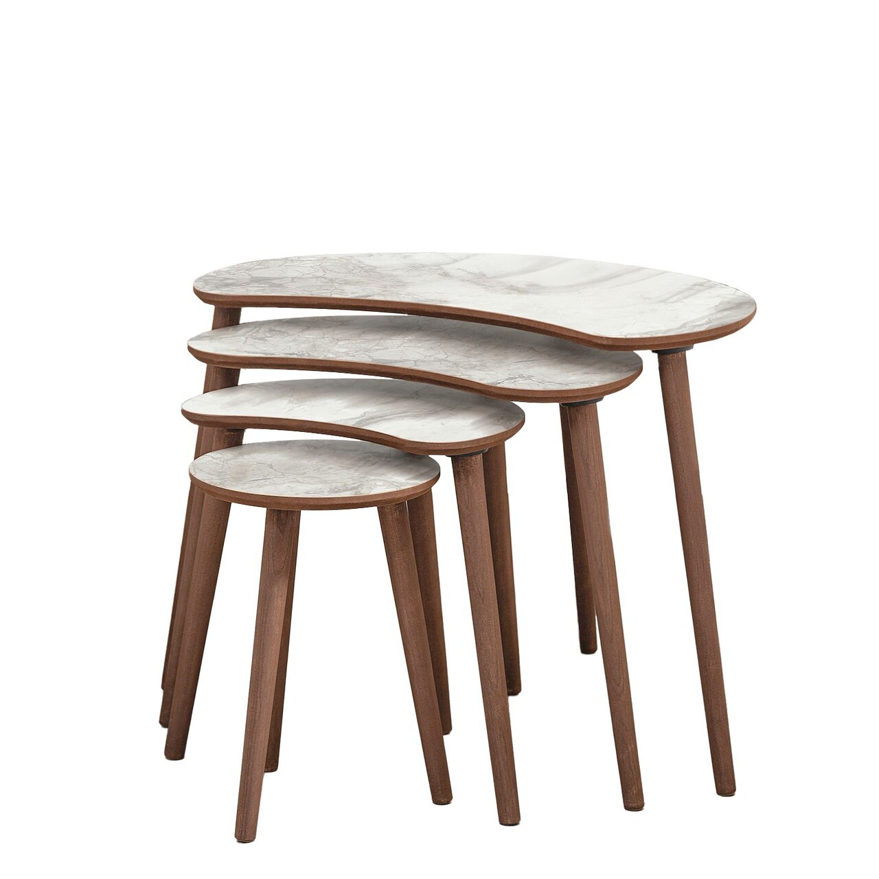 Set masute Nesting 4 piese, Hanah Home, Moon, Alb - imagine 5