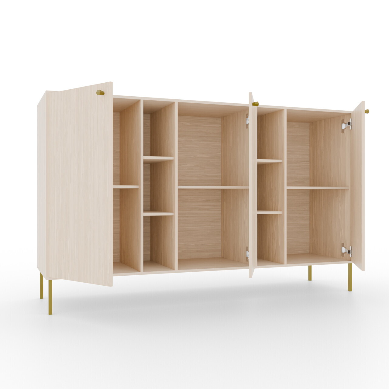 Comoda ADRK, Tili 3D 6P, 157.7x40.8x95 cm, PAL laminat, bej — imaginea 3