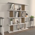 Corp biblioteca, Zena Home, Grace, 120x141x24.6 cm, PAL, Alb/Maro