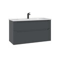 Dulap de baie cu chiuvetă, Hanah Home, Messina 100 v2, Antracit mat