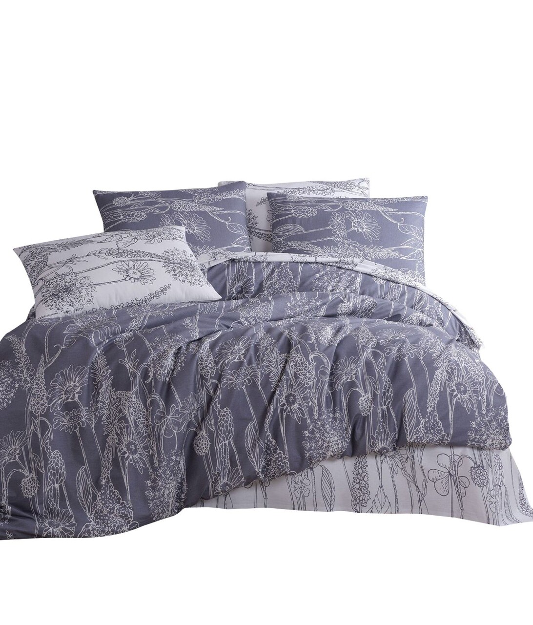 Lenjerie de pat dubla, Lara - Grey, Pearl Home, 50% bumbac / 50% poliester