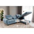 Coltar extensibil dreapta 4 locuri ELTAP, Foble, 267x196x100 cm, lemn/poliester, albastru deschis