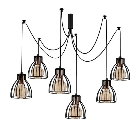 Lustra Manavgat N-535, Noor, 58 x 68 cm, 5 x E27, 100W, negru mezoni.ro