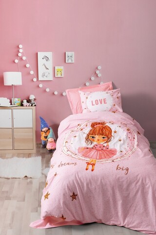 Lenjerie de pat pentru o persoana Young, Jerry - Pink, Cotton Box, Bumbac Ranforce