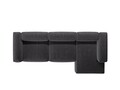 Coltar dreapta 4 locuri, Bergamo, Cosmopolitan Design, 344x152x70 cm, catifea chenille raiata, gri