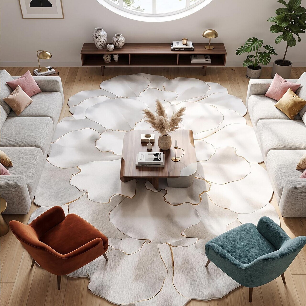 Covor, Fr372, 80x150 cm, Alb — imaginea 2