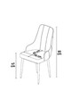 Set scaune 2 piese, Charlotte, Trex, Alb/Negru