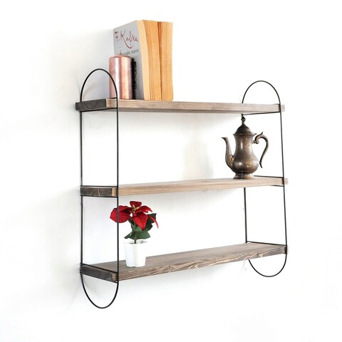 Raft de perete, evila originals, wr041, 60x55x15 cm, nuc / negru