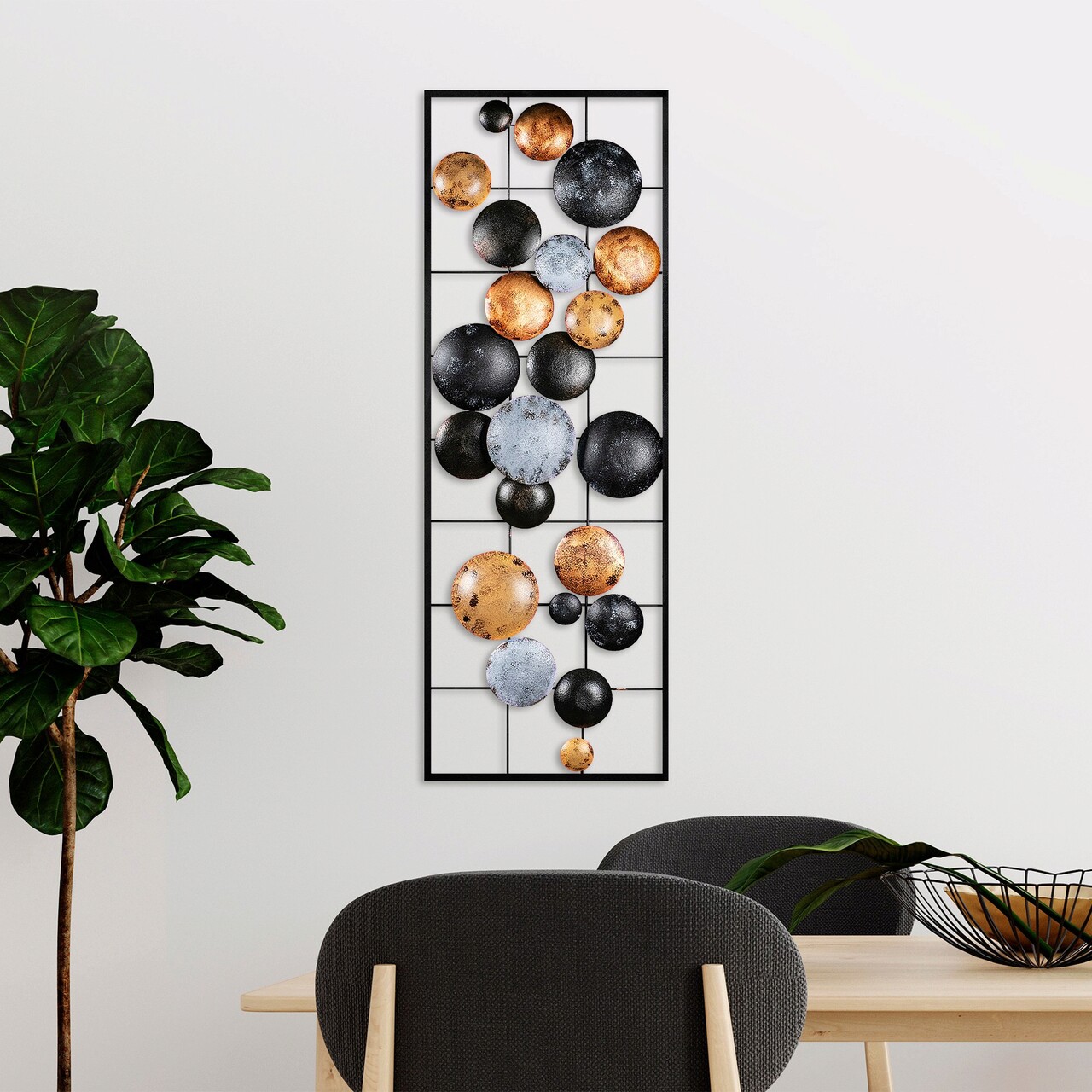 Decoratiune de perete, Camber, Metal, 90 x 32 x 4 cm, Multicolor - 1 | YEO