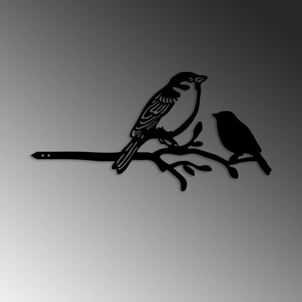 Obiect decorativ de grădină, Bird On The Branch 02, 40x20 cm, Negru - view 5