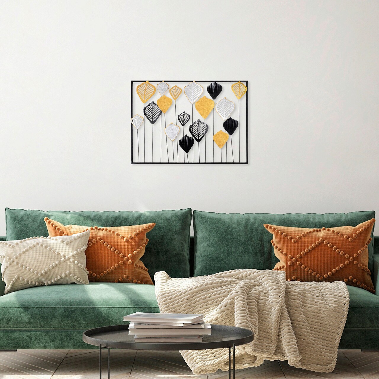 Decoratiune de perete, Hornbeam, Metal, Dimensiune: 70 x 50 cm, Multicolor - 2 | YEO