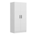 Dulap pentru haine, Minerva, Kale Chain White, 90x190x52 cm, PAL, Alb