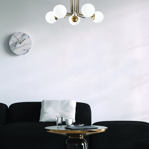 Lustra, Daisy – 146-AV2, Sheen, 80 x 80 x 34 cm, 5 x E27, 40W, auriu/alb mezoni.ro