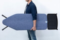 Masa de calcat, Brabantia C, Denim Blue, 124x45 cm, 7 pozitii de reglare, cu suport statie de calcat, otel/bumbac, albastru denim