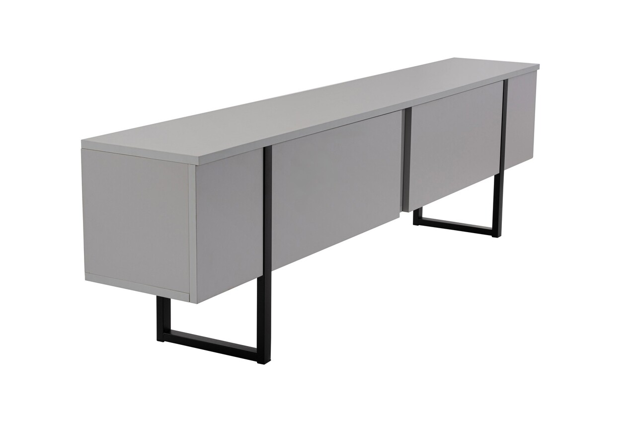Comoda TV, Nordure, Serenity, 180x50x29 cm, PAL, Gri/Negru