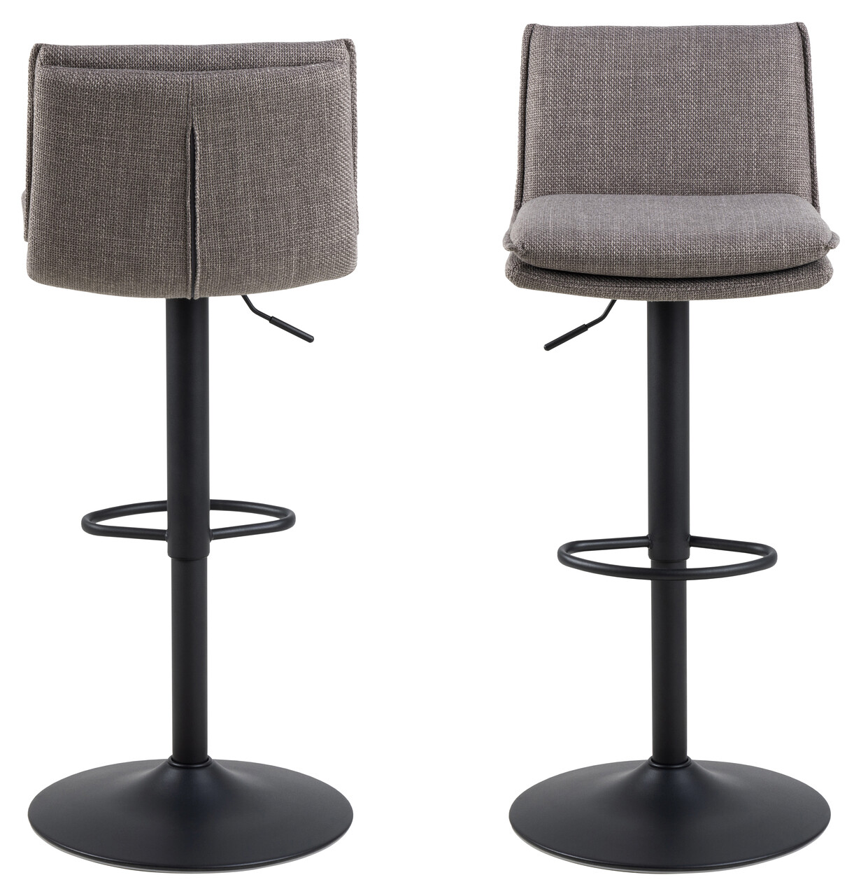 Scaun de bar Flynn, Actona, 44x53x107 cm, rotativ, tesatura structurata/otel, gri maro deschis - view 7