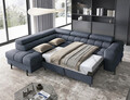 Coltar extensibil stanga 5 locuri ELTAP, LT-40AU, Ferucce, 276x200x93 cm, lemn/poliester, albastru inchis