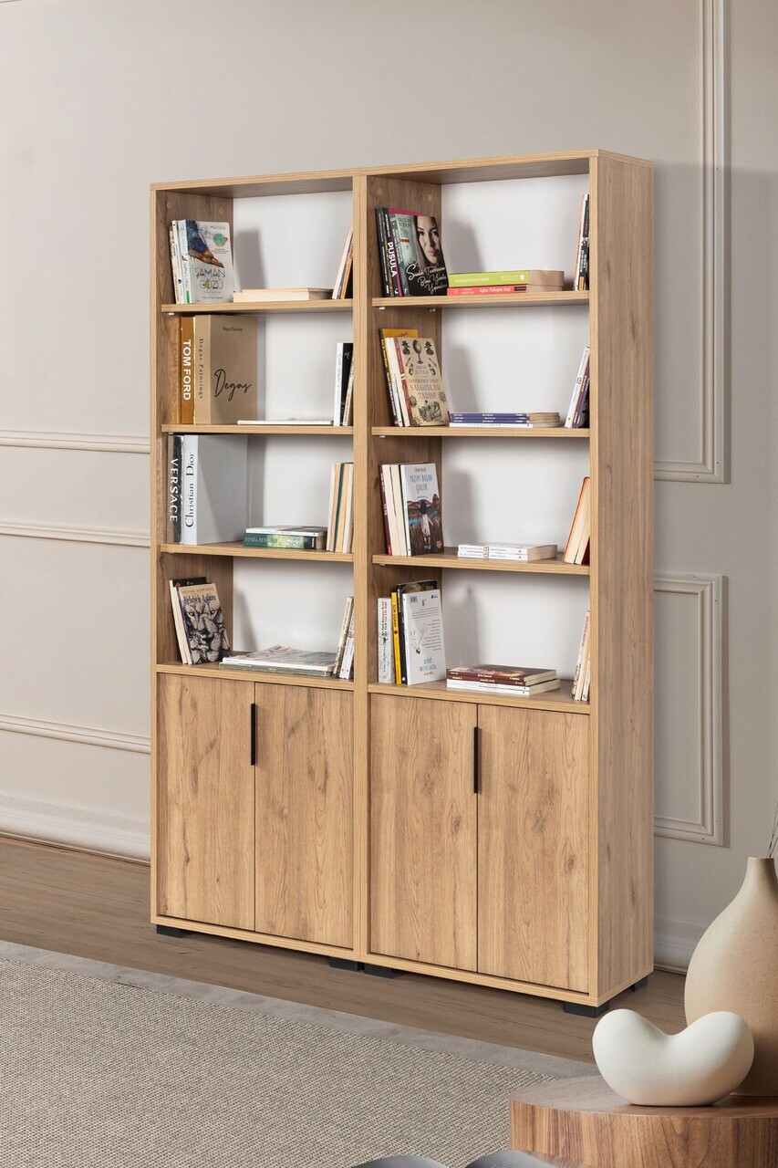 Corp biblioteca, Hanah Home, Evm 8205, 120x187x30 cm, PAL, Maro — imaginea 4