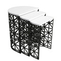 Set masute 3 piese, Hommy Craft, Stil Metal Ferforje, Alb/Negru