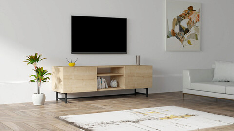 Comoda TV, Puqa Design, Tugi, 150x50x40 cm, PAL, Maro mezoni.ro